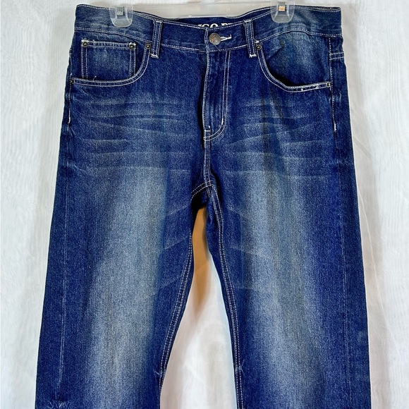 Men’s Indigo People Distressed Straight Leg Jeans Sz 34 x 32 - Picture 3 of 13